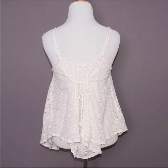 FREE PEOPLE LACE TAUPE TANK w/PINK STITCHING. - Picture 4 of 8